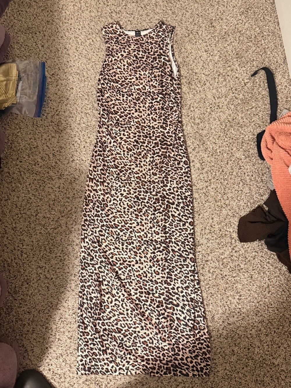 SHEIN Leopard Print Sleeveless Maxi Dress Size Small